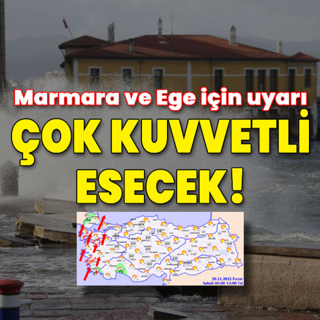 Marmara ve Ege için kuvvetli rüzgar uyarısı